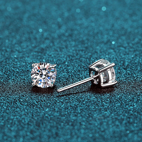 MJ-52 D Color Moissanite Lab Diamond Stud Earring For Women 925 Sterling Silver Wedding Engagement Ear Studs Jewelry